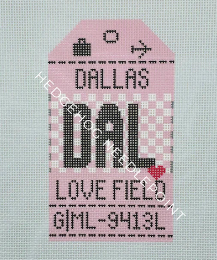 HN DAL Dallas Love Field Retro Travel Tag