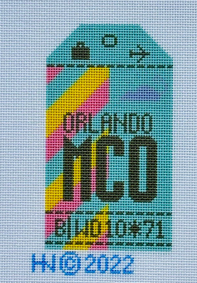 HN MCO Orlando Retro Travel Tag