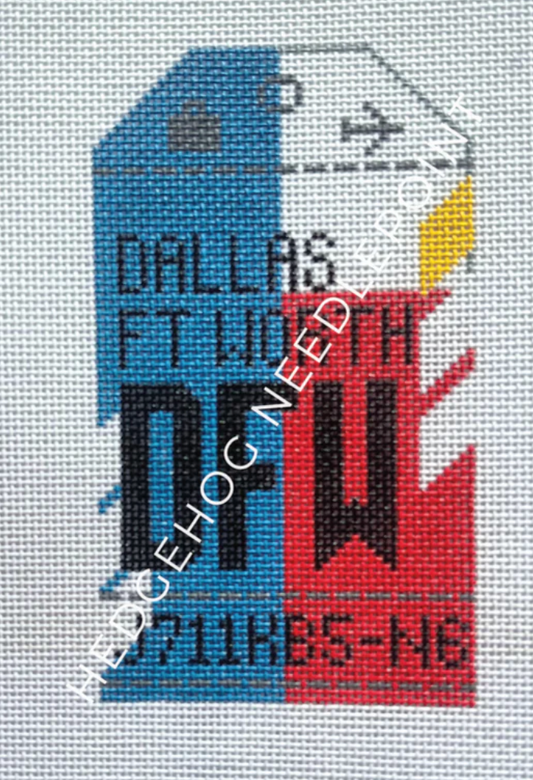 HN DFW Dallas Fort Worth Retro Travel Tag