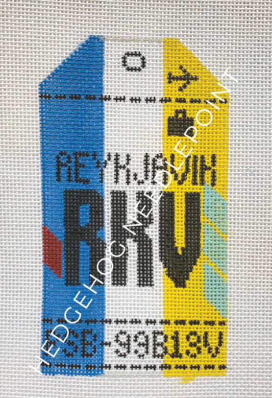 HN RKV Reykjavik Retro Travel Tag