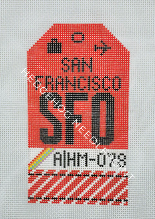 HN SFO San Francisco Retro Travel Tag