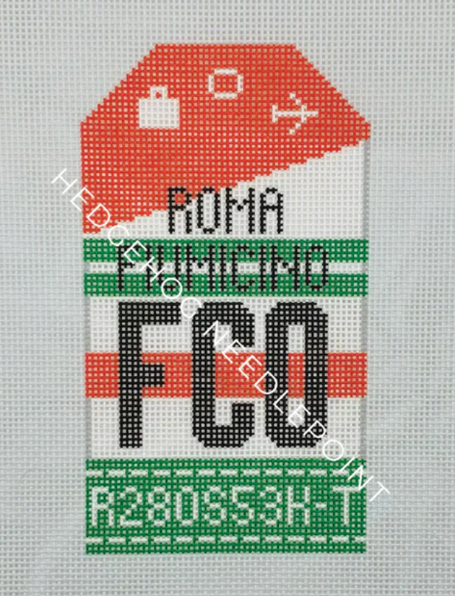 HN FCO Rome Retro Travel Tag