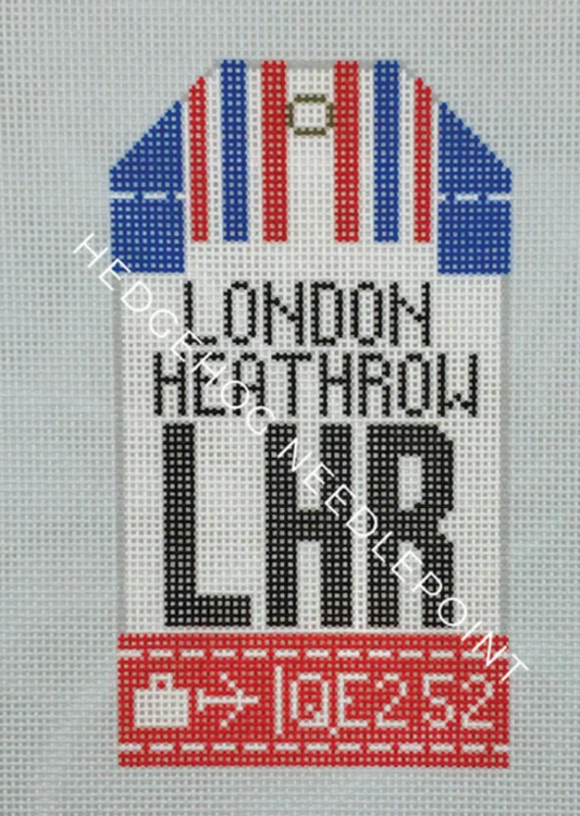 HN LHR London Heathrow Retro Travel Tag