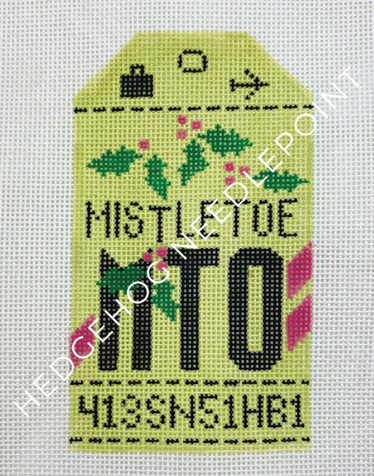 HN Mistletoe Retro Travel Tag