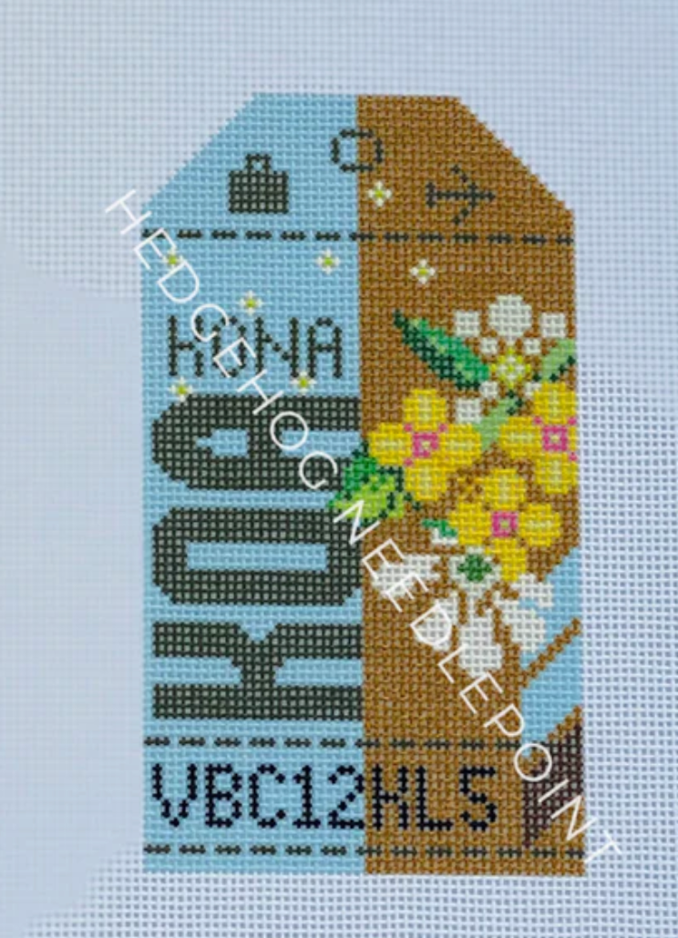 HN KOA Kona Hawaii Retro Travel Tag