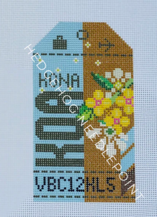 HN KOA Kona Hawaii Retro Travel Tag