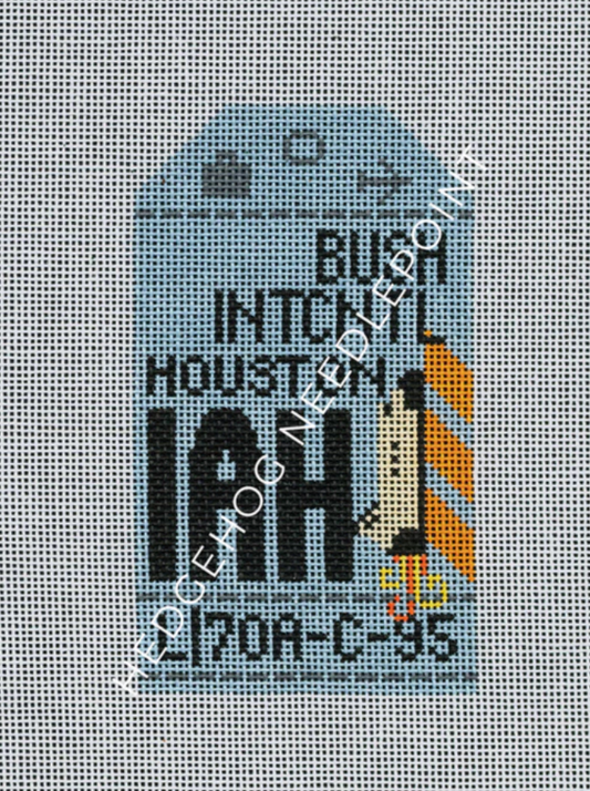 HN IAH Houston Retro Travel Tag