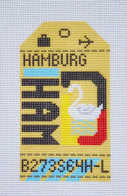 HN HAM Hamburg Retro Travel Tag