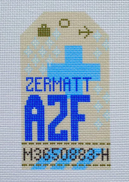 HN AZF Zermatt Retro Travel Tag