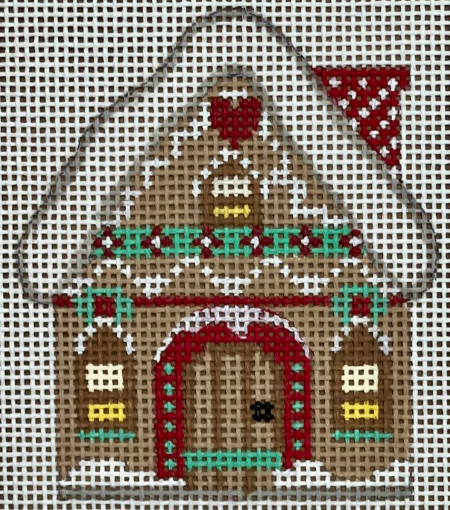 CH-1257 Gingerbread House - Diagonal Striped Chimney