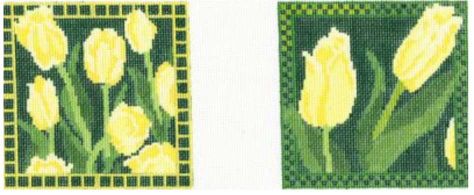 WG12007C Yellow Tulip Coasters - Set of Four