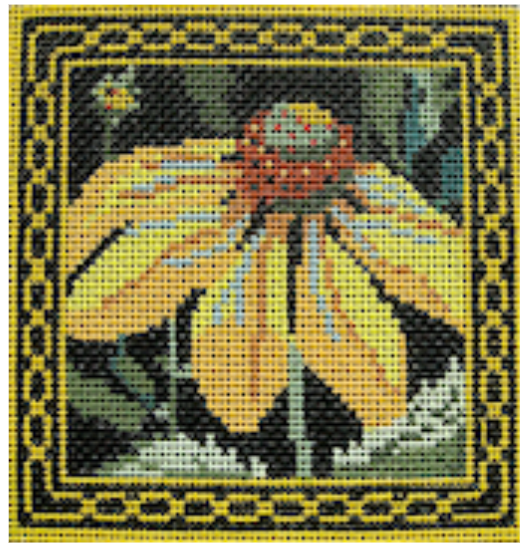 WG12027C Yellow Echinacea Coasters - Set of Four