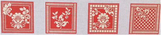 WG12691 Karen's Red Damask Coasters - Set of Four