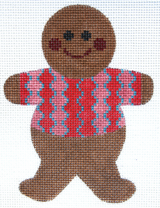 WG11096 Red and Turquoise Gingerbread Man