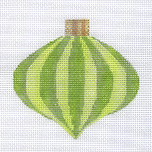 21-131 Retro Green and Lime Stripe Ornament