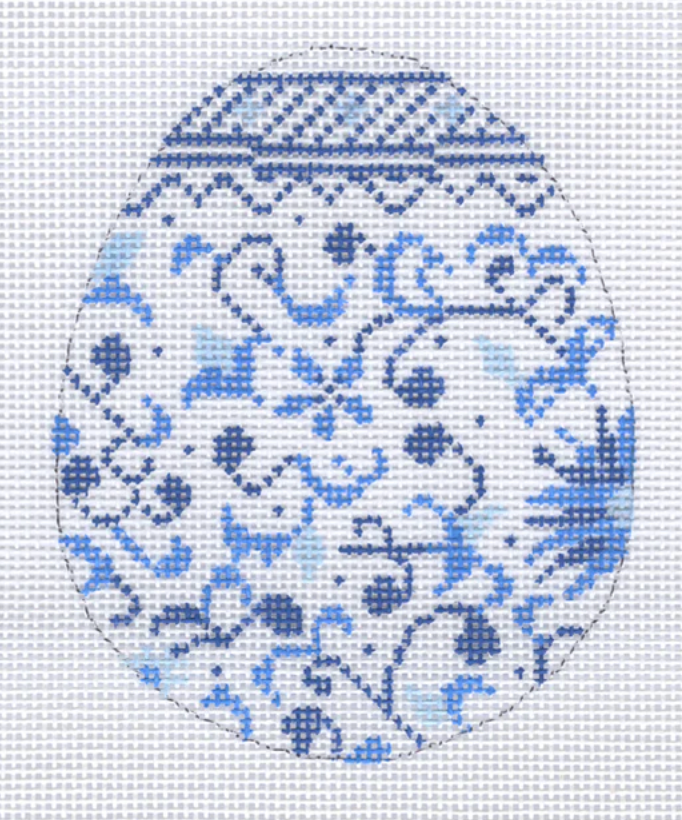 21-119 Blue Chinoiserie Egg #2