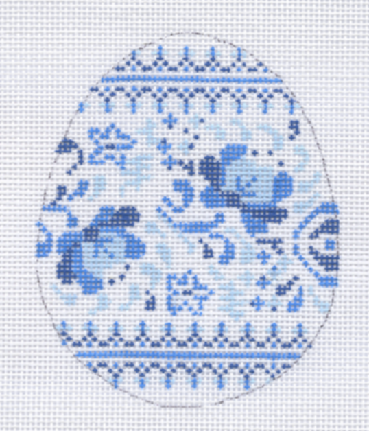 21-118 Blue Chinoiserie Egg #1