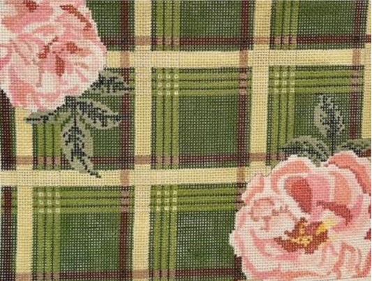 23-326 Green Plaid with Flower