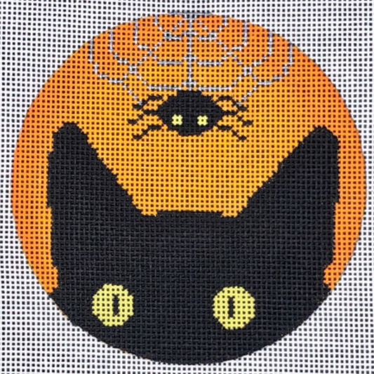 C102H Halloween Spiderweb Peeky Kitty