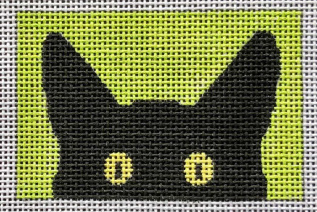 C102LT Peeky Kitty Luggage Tag - Lime Green