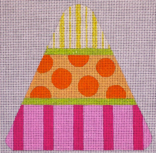 HW129C Candy Corn - Pink Dots sand Stripes