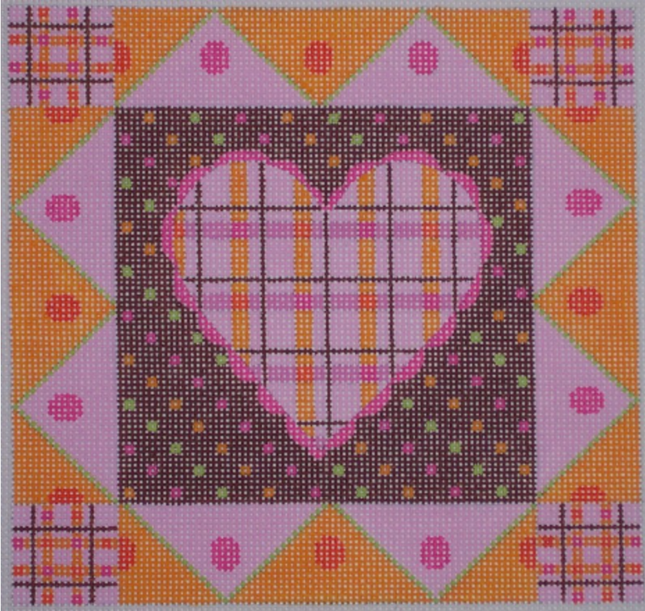 H110 Pink Plaid Heart