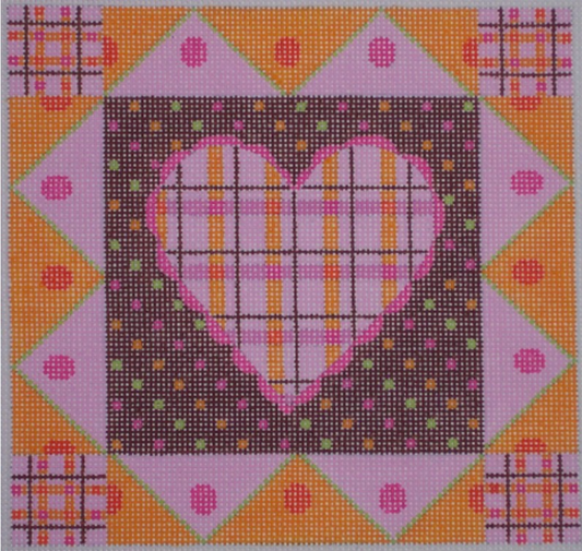 H110 Pink Plaid Heart