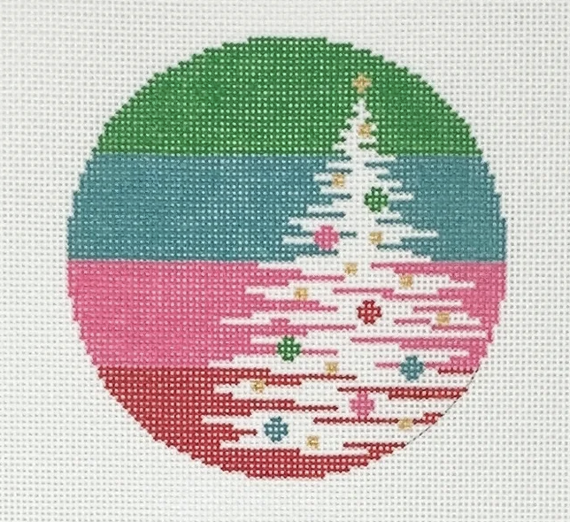 X-24 Christmas Tree On Stripes - 18 Mesh