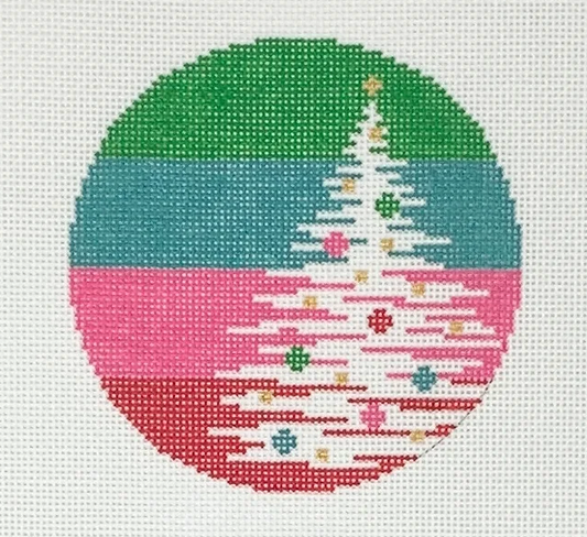 X-24 Christmas Tree On Stripes - 18 Mesh