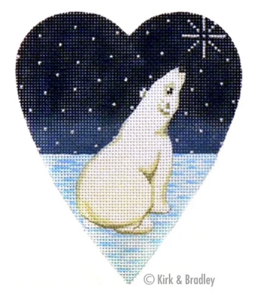 KB064 Midnight Polar Bear Heart