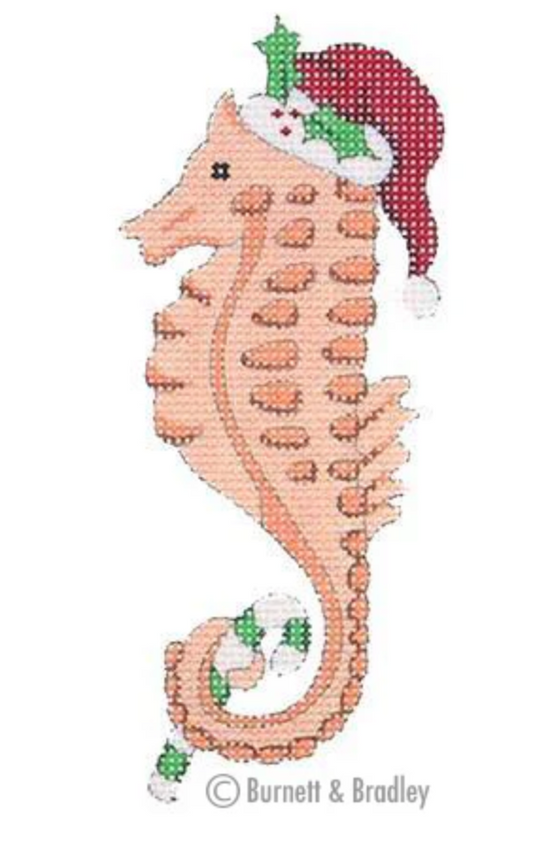 BB0788 Christmas by the Sea - Seahorse with Santa Hat