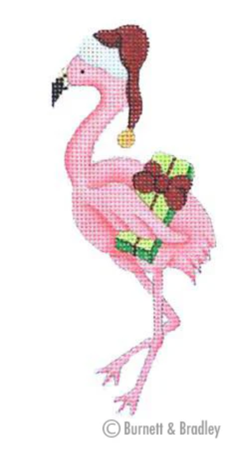 BB0789 Christmas by the Sea - Flamingo with Santa Hat