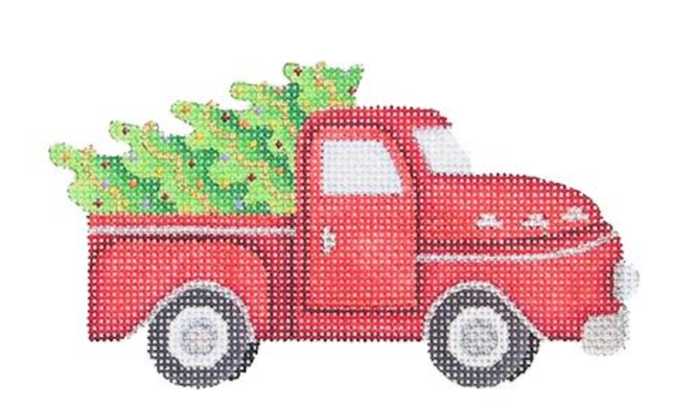 BB1475 Red Pickup with Tree