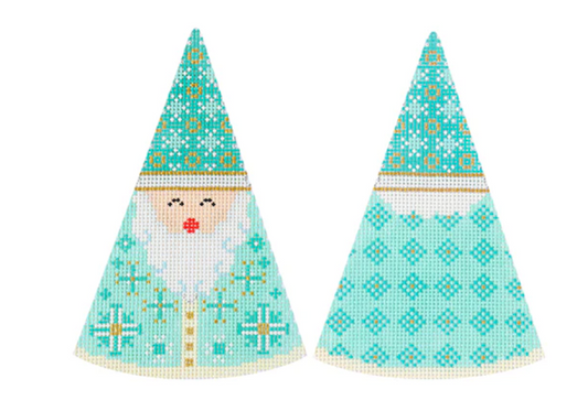 KB1601 Santa Cone - Turquoise Snowflake Hat