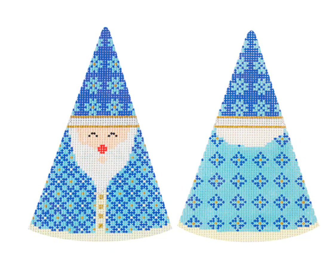 KB1605 Santa Cone - Blue Snowflakes Hat