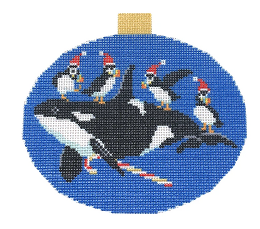 KB1682P Festive Sea Friends - Whale and Puffins