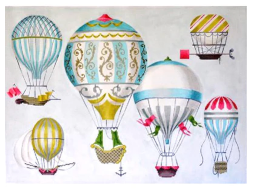 KB1269 Hot Air Balloons - Multi Blue