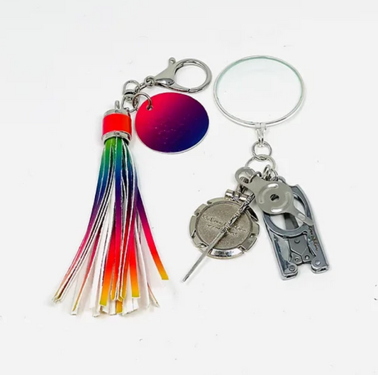 Victoria Whitson Accessory Tassel With Scissors - Rainbow Vinyl