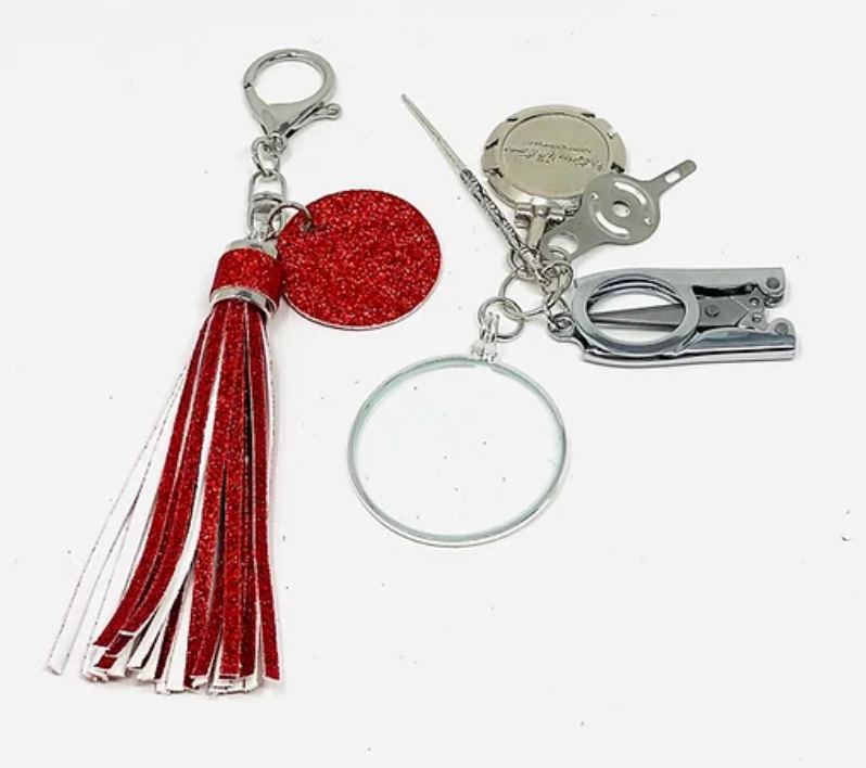 Victoria Whitson Accessory Tassel With Scissors -  Red Sparkle