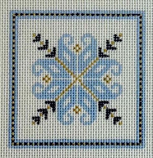 N11 Nordic Snowflake Square - Blue and Gold