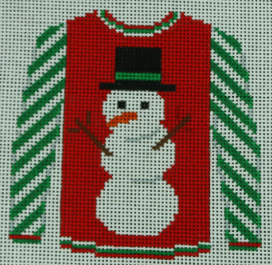 O199T Snowman on Red Sweater