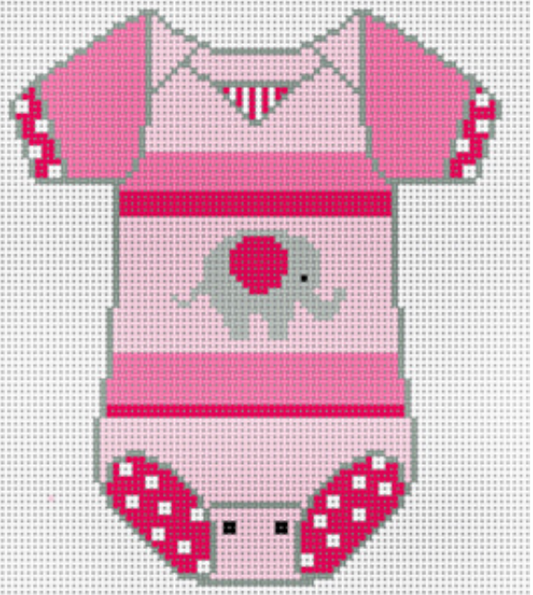 XO-183E Pink Elephant Baby Onesie