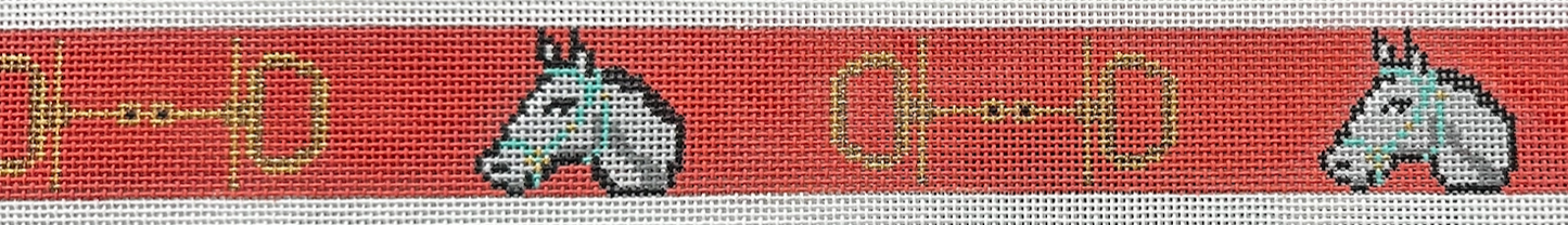 80a Horse Heads and Bits on Peach Belt