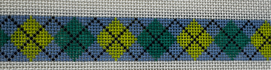 122HH Argyle Belt - Periwinkle/Lime/Teal