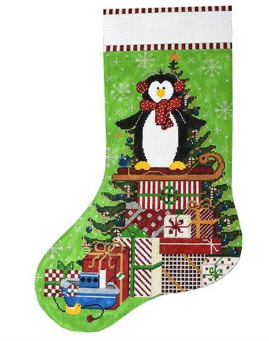 X-168 Peppermint Penguin Party Stocking