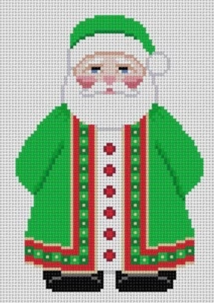 1227f Green Coat Santa With Present