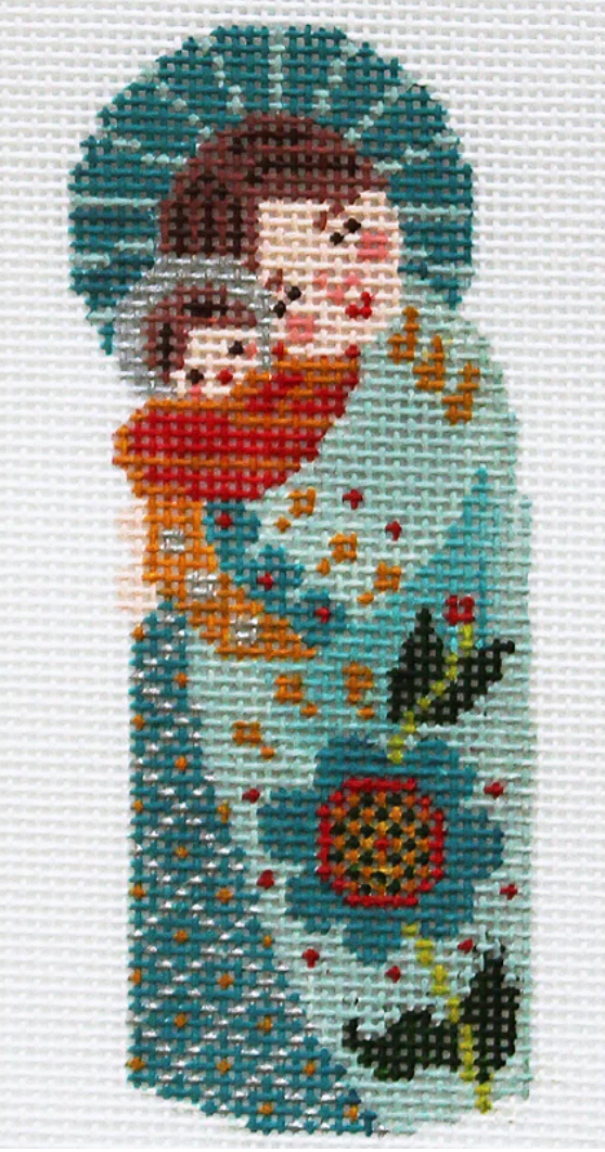 AC100 Nativity in Teal - Mary and Jesus