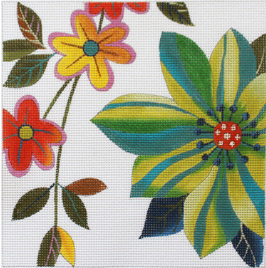 SH1815 Green Floral Square