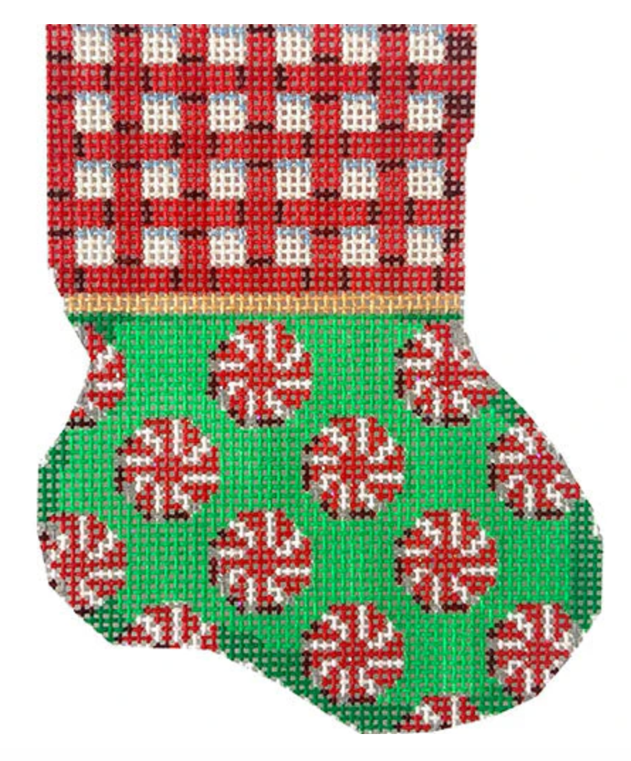 CT1916 Plaid and Peppermint Mini Stocking
