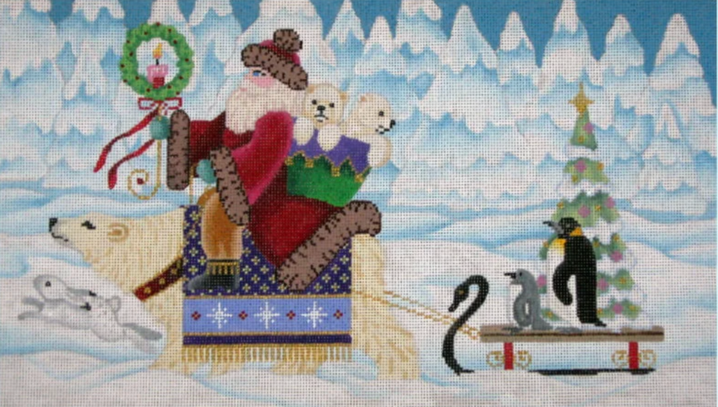 B-230 Santa Riding Polar Bear Pulling Sled